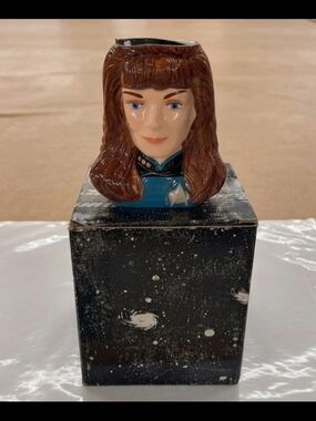 NRFB Vintage Star Trek TNG Collectable Applause Figural Dr. Crusher Mug with COA